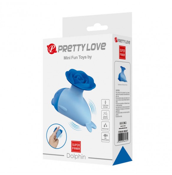 PRETTY LOVE - Dolphin Finger Vibrator (Chargeable - Blue)